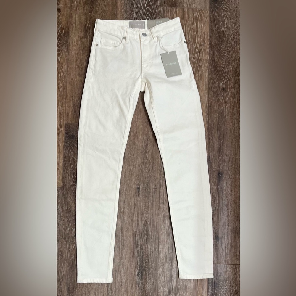 Everlane Bone White The Mid Rise Skinny Jean